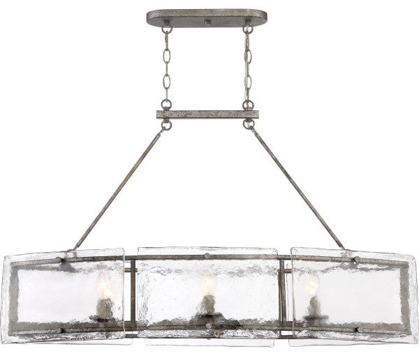 Quoizel FTS638MM Six Light Island Chandelier Fortress Mottled Silver