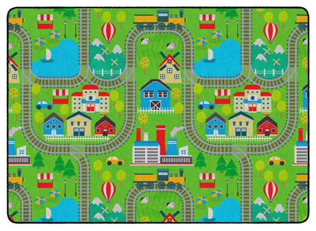 Flagship Carpets FE493-32A 6x84 Train Ride Rug