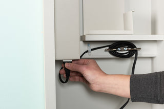 Deluxe Fixed Position Electric Ironing Center, Raised White Door