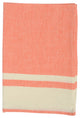 Chambray Stripe Tea Towel, Set of 4, 20"x30", Coral Natural