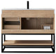 Alistair Vanity, North American Oak, Matte Black Hardware, 42", With Mirror