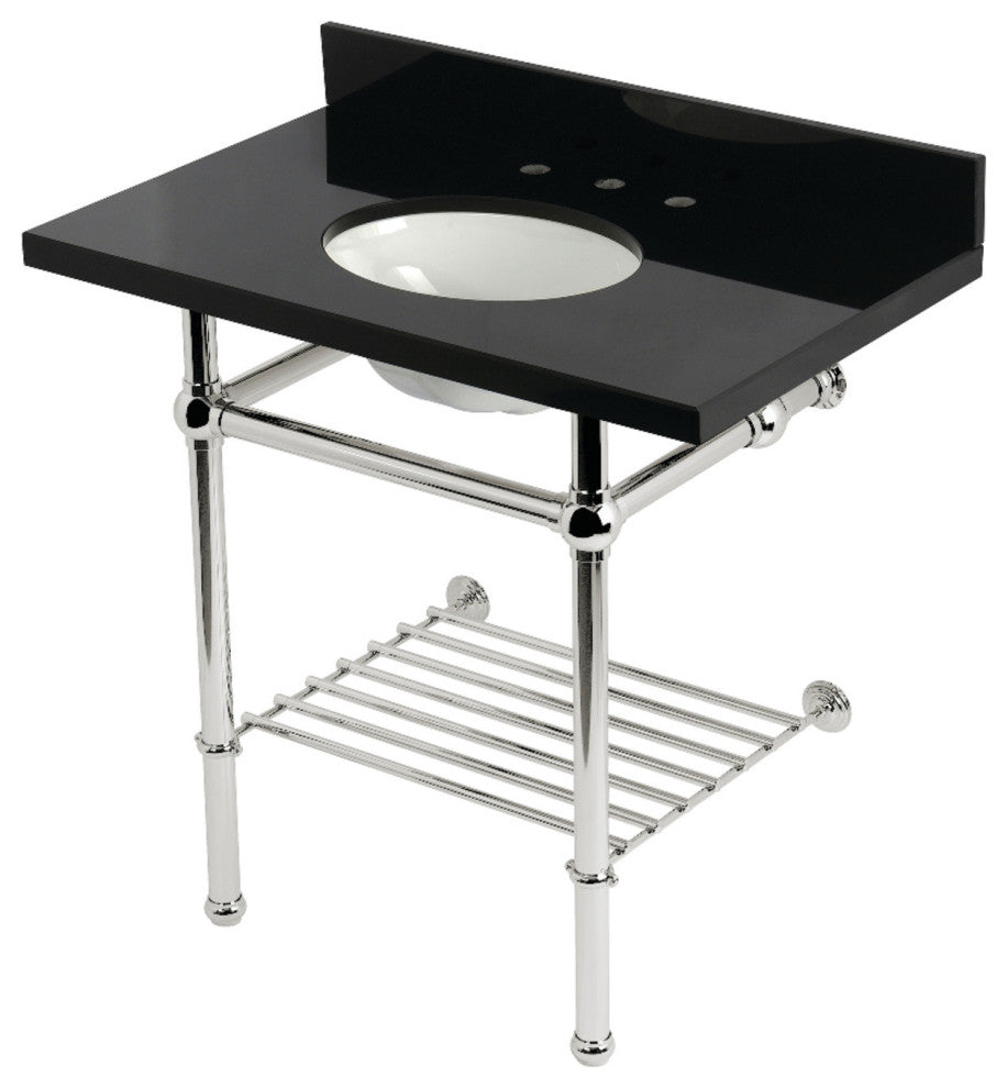 KVPK36KBB6 36" Console Sink with Brass Legs (8-Inch, 3 Hole)