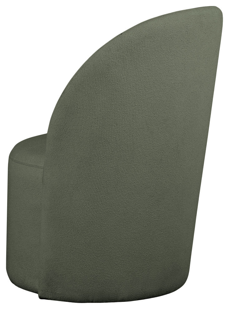 Hautely Boucle Fabric Upholstered Accent Chair, Green