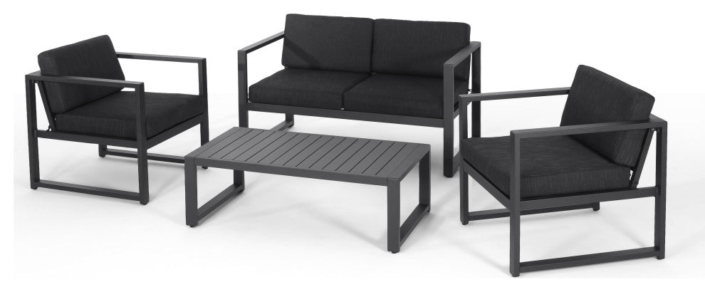 4-Piece Nealie Dark Gray Chat Set