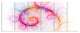 Beautiful Pink Fractal Pattern, Abstract Wall Art Canvas, 70"x28", 6 Panels