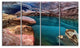 Deep Glacier Cave in Blue, Landscape Canvas Art Print, 48"x28", 4 Panels