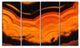Agate Macro Orange, Abstract Canvas Wall Art Print, 48"x28", 4 Panels