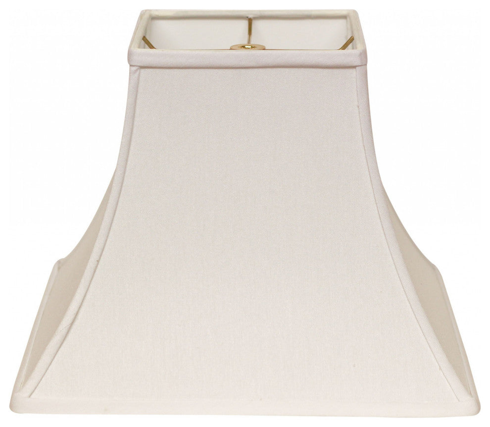 14" White Premium Square Bell Slanted No Slub Lampshade