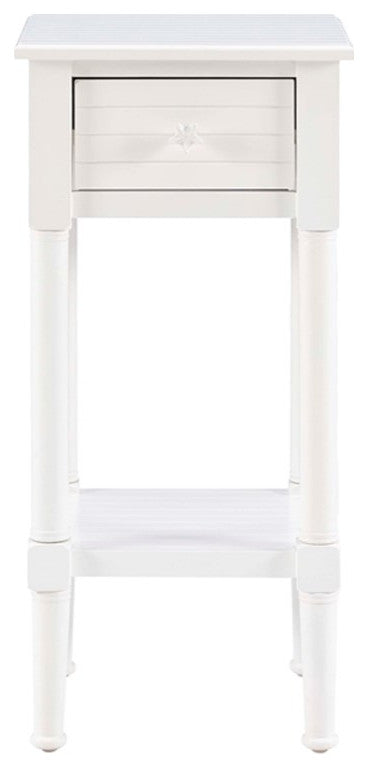 Linon Styers Wood End Table with Storage in White