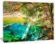 Colorful Lake with Tree Trunks, Landscape Canvas Wall Art, 20"x12"