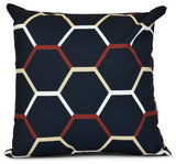 Cool Shades, Geometric Print Pillow, Navy Blue, 26"x26"