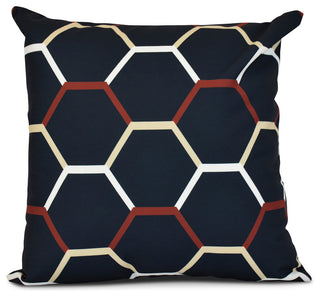 Cool Shades, Geometric Print Pillow, Navy Blue, 26"x26"