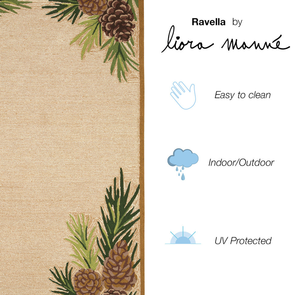 Ravella Forest Border Indoor/Outdoor Rug Natural 5'x7'6"