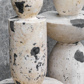 Uttermost 17124 Nouveau 22" Tall Limestone and Resin Abstract - White / Black