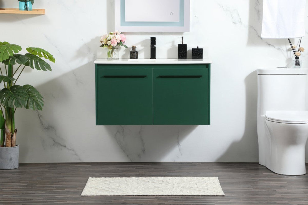 Elegant Decor Penn Bathroom Vanity Green