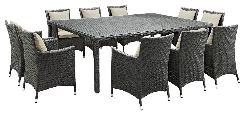 Sojourn 11-Piece Outdoor Patio Sunbrella Dining Set