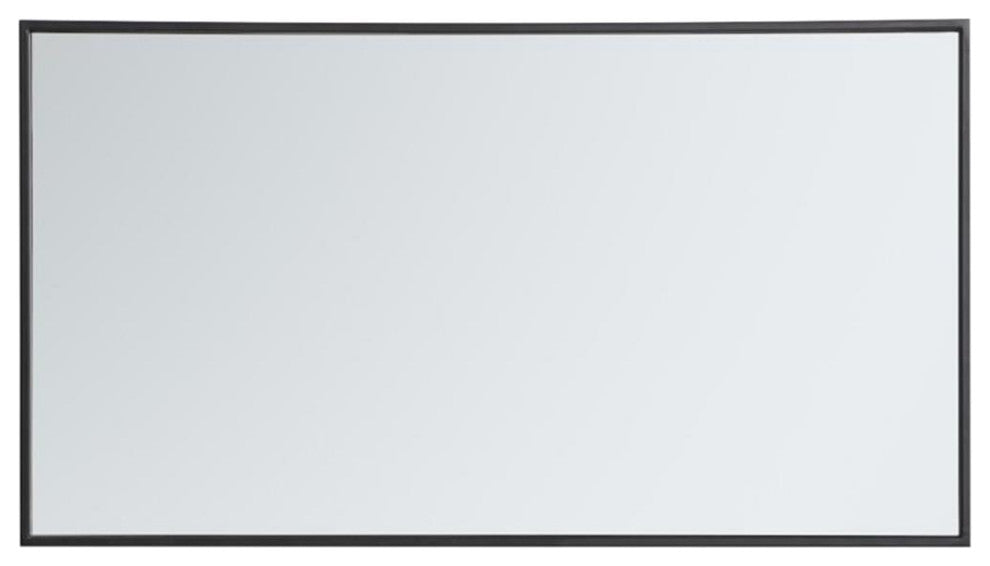 Elegant Decor Eternity 36" x 20" Contemporary Metal Frame Mirror in Black