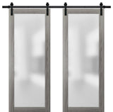 Planum 2102 Interior Closet Double Barn Doors 56x80 Ginger Ash & Hardware 13FT