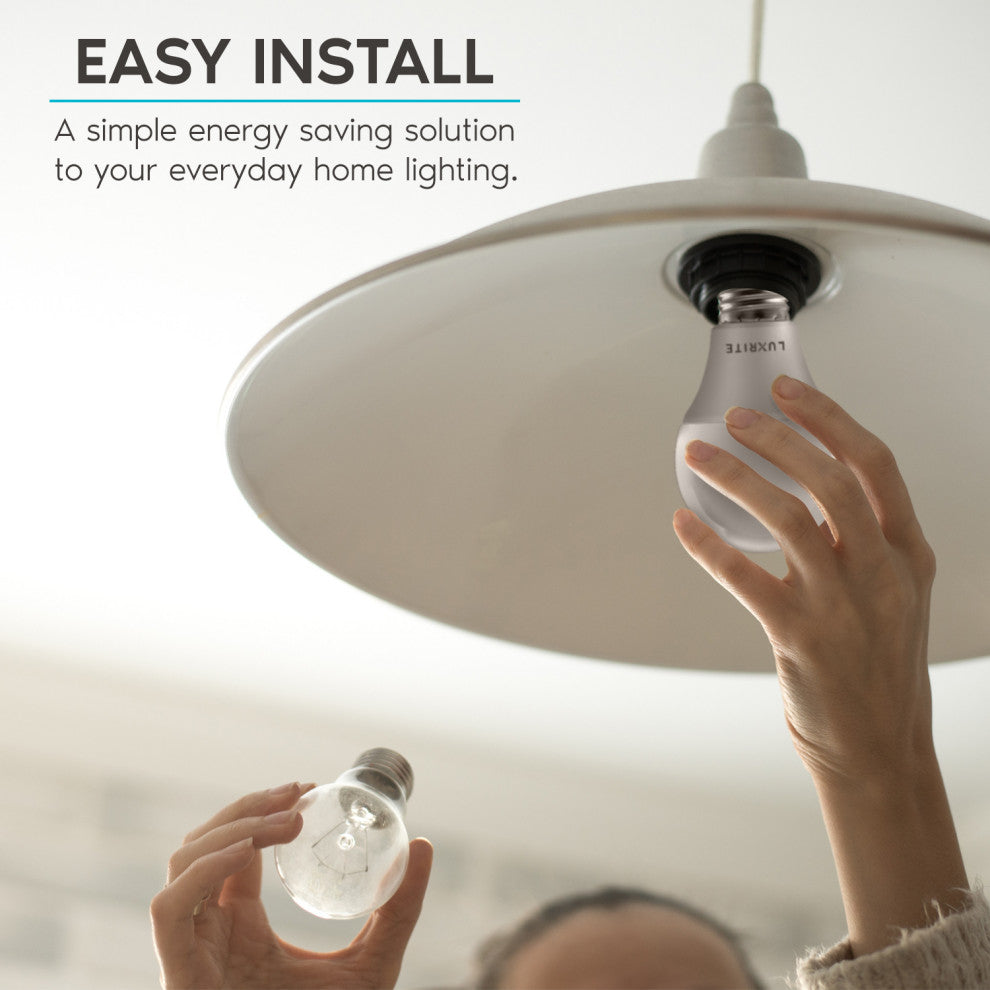 A19 LED Bulb Bright White 800lm 9W Enclosed Fixture Rated 4 Pack