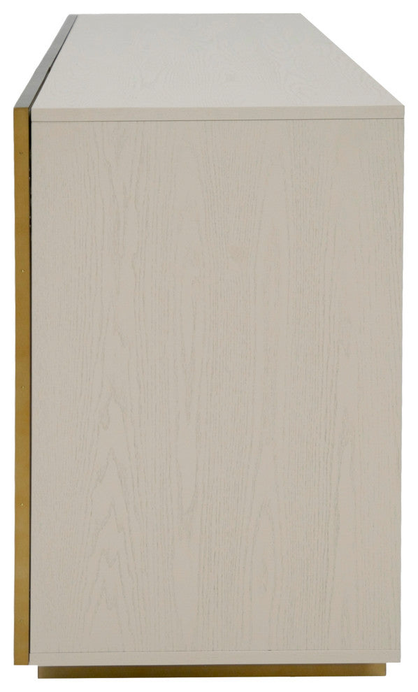 Modrest Auer Mid-Century Modern Cream Ash + Gold Buffet