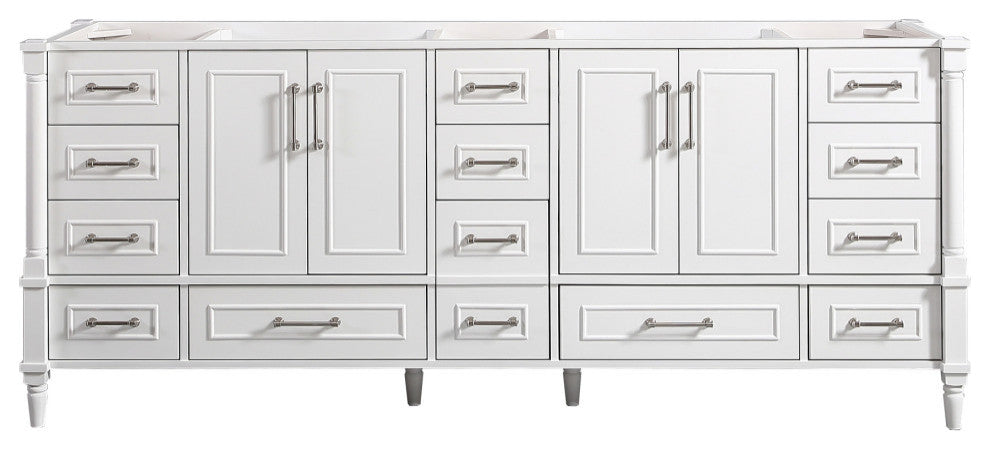 Aberdeen Bathroom Vanity, White, 84", Cabinet Only