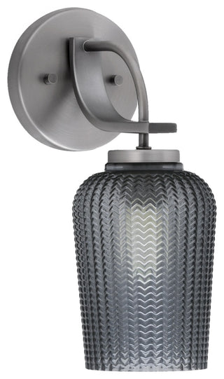 Cavella Wall Sconce, Graphite Finish, 5" Smoke Textured Glass