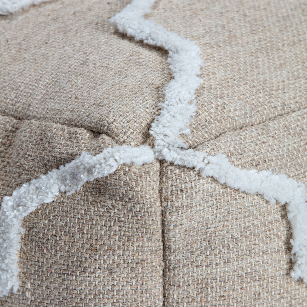 Cloud Nine 34" x 34" x 16" Brown and Ivory Ottoman