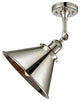 1-Light Briarcliff Semi-Flush Mount, Polished Nickel