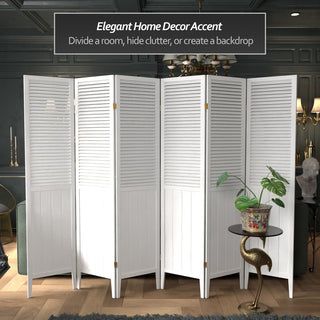 6' Tall Beadboard Divider, White, 6 Panels
