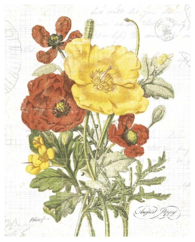 "August Poppy on White" Digital Paper Print by Katie Pertiet, 18"x22"