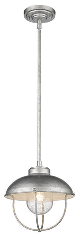 Z-LITE 590P-GV 1 Light Outdoor Pendant, Galvanized