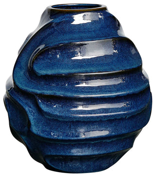 Uttermost Helix Swirl Blue Outdoor Vase