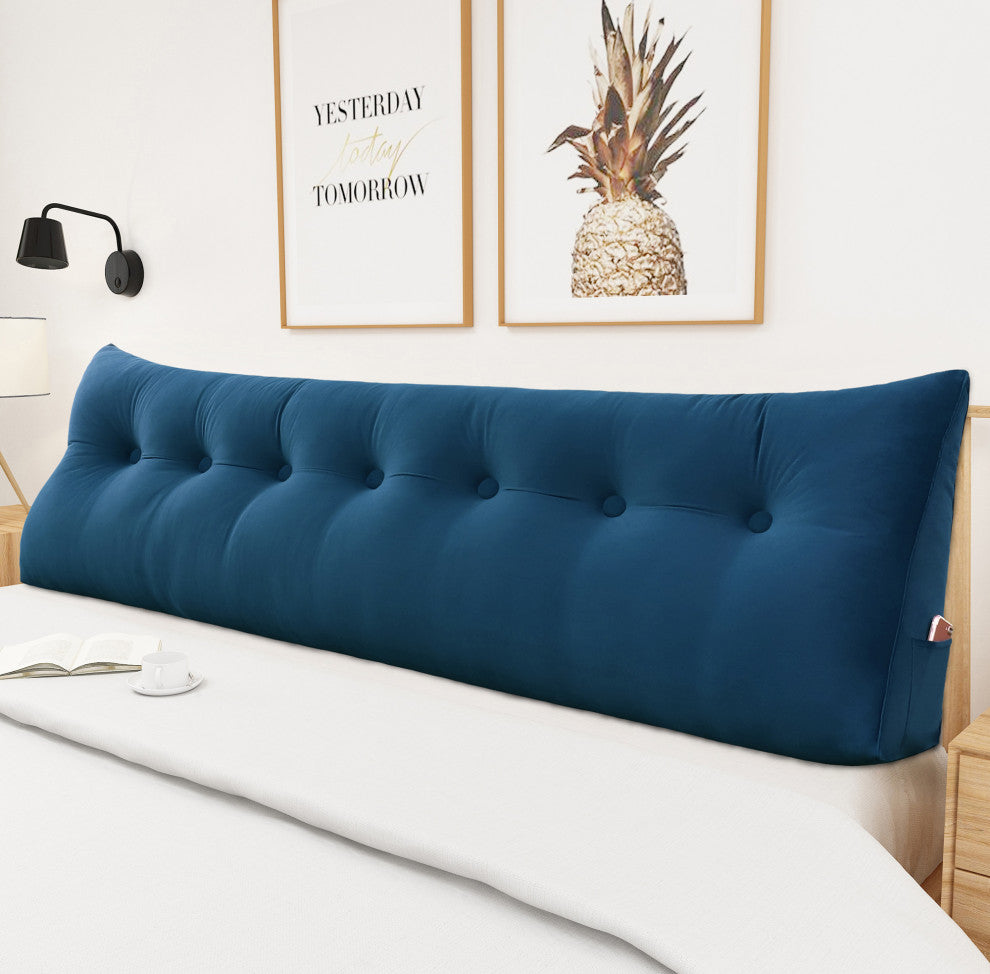 WOWMAX Bed Wedge Pillow Back Support Cushion Dorm Hostel Bed Headboard Pillow, 79x20x8