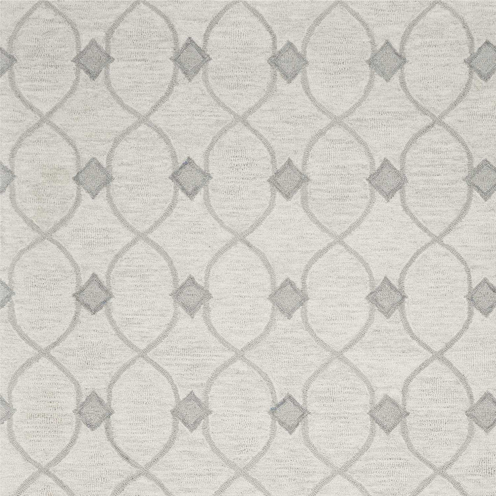 HomeRoots 9' x 12' Wool Ivory Area Rug