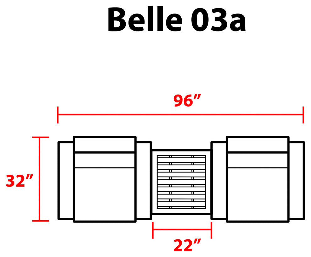 Belle 3 Piece Outdoor Wicker Patio Furniture Set 03a