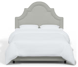 High Arched Bed With Border, Velvet Light Gray, Twin