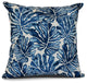 16x16", Palm Leaves, Floral Print Outdoor Pillow, Blue