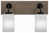 Oxbridge, Bath Bar, Matte Black & Painted Distressed Metal, 4" White Marble