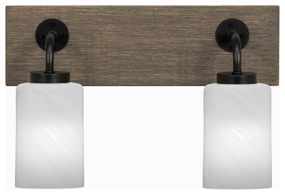 Oxbridge, Bath Bar, Matte Black & Painted Distressed Metal, 4" White Marble