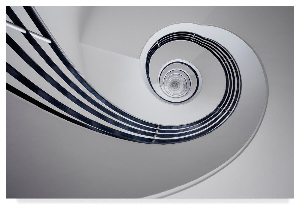 Max Zimmermann 'Fibonacci White Spiral' Canvas Art, 24"x16"