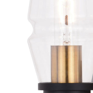 Warren 2 Light Vanity Light Matte Black and Brushed Brass