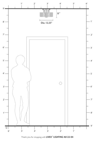 Whitworth 2 Light Black Medium Semi-Flush with Clear Glass