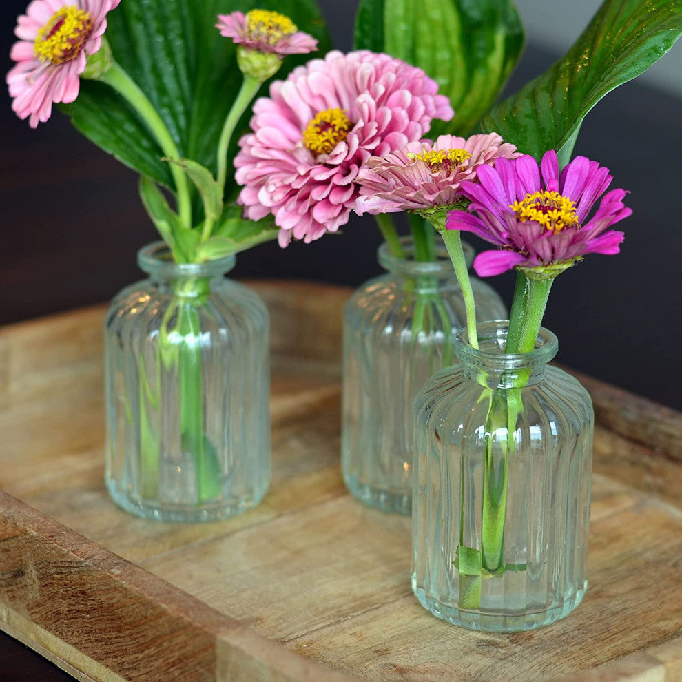 Ribbed Mini Bottle Vases