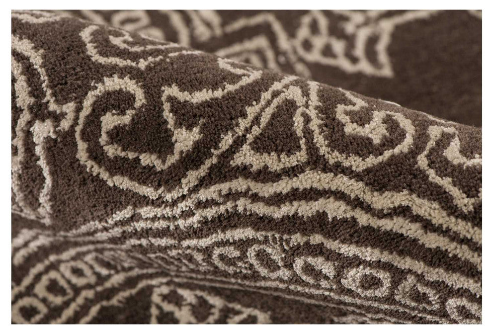 5" X8" X 0.5" Gray Wool Area Rug