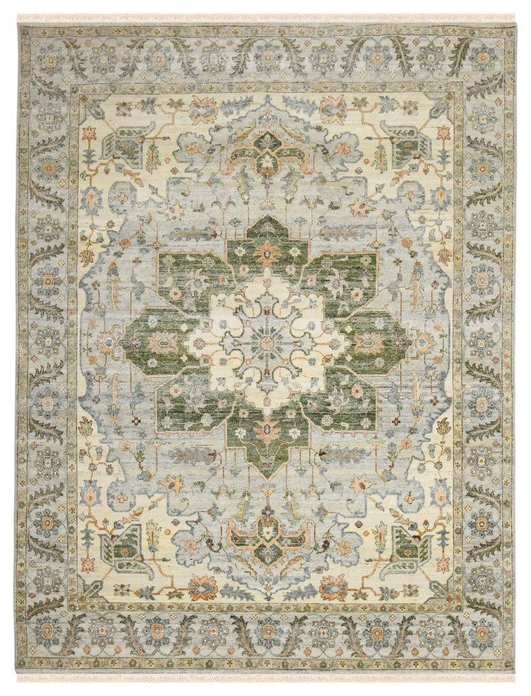 Milano Caly Area Rug, White, 9' x 12', Medallion