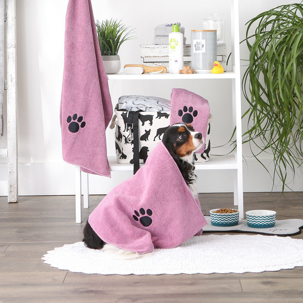 Rose Embroidered Paw Small Pet Towel (Set of 3)
