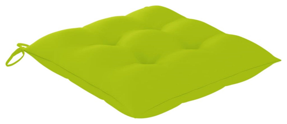 Vidaxl Garden Chairs, Set of 4, With Bright Green Cushions Solid Teak Wood