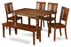 6 Pc Kitchen Table With Bench Set - Table With 4 Kitchen Chairs And Bench