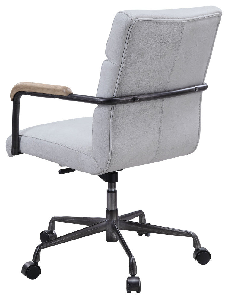 Acme Halcyon Office Chair Vintage White Top Grain Leather