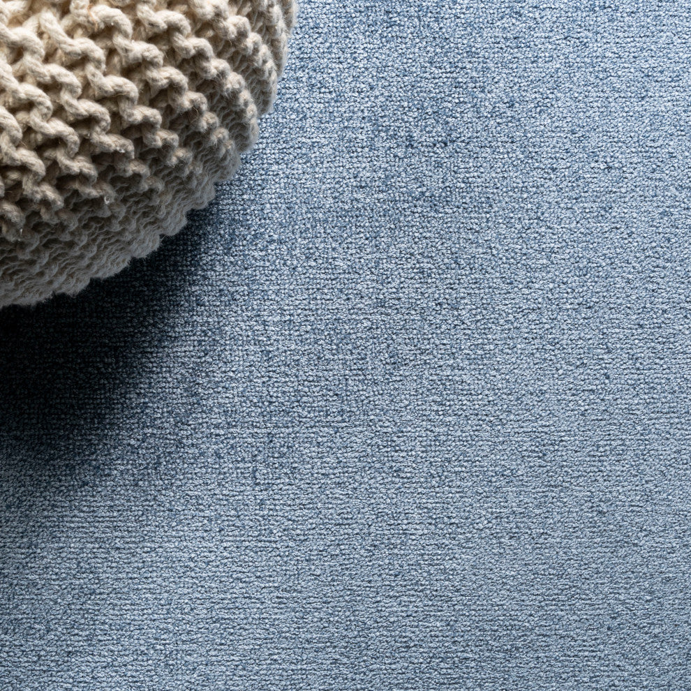 Haze Solid Low-Pile Runner Rug, Classic Blue, 4 X 6 Oval